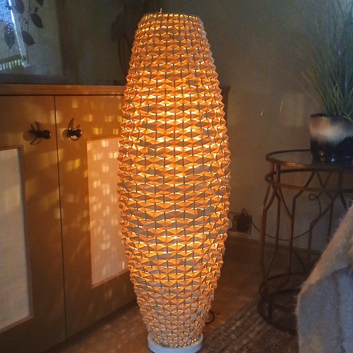 Wicker woven wood tall floor