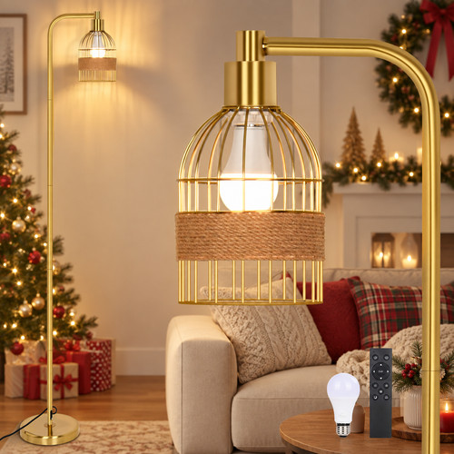 Gold floor lamp with - floor,
