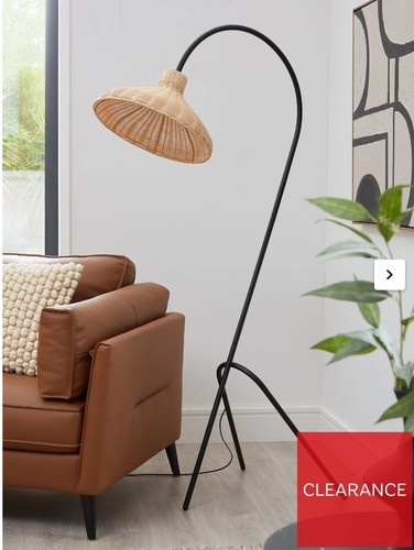 Arched floor lamp with rattan - lamp,