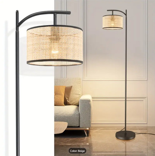 Boho rattan floor - floor, lamp