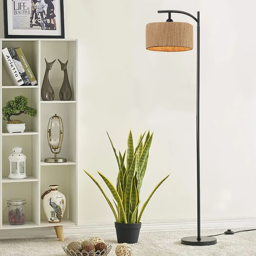 Dimmable rattan floor lamp - dimmable,
