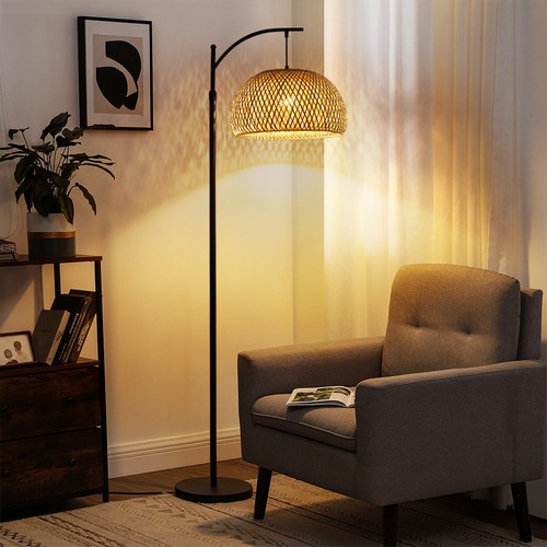 Floor lamp natural bamboo - natural, base