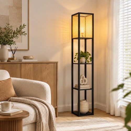 Floor lamp with shelves - floor,
