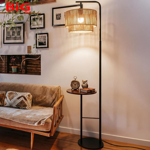 Rattan floor lamp - rattan,