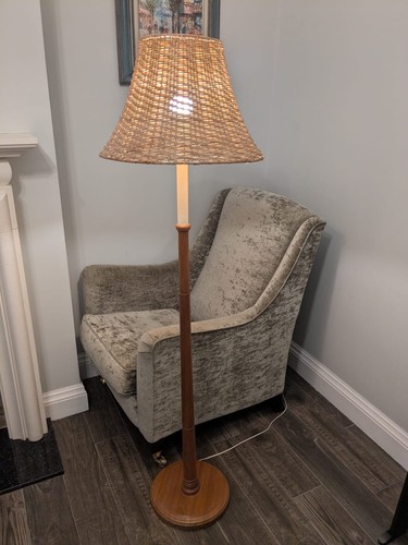 Wooden standard floor lamp - wooden,