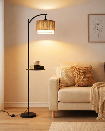 Rattan floor lamp - rattan,