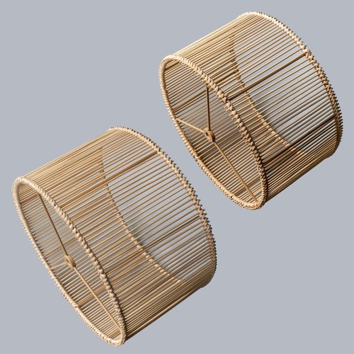 Set boho natural rattan - of,