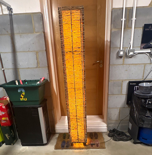 Rattan woven floor lamp brown - woven,