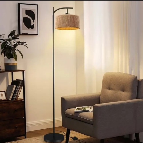 Dimmable rattan floor lamp - dimmable,