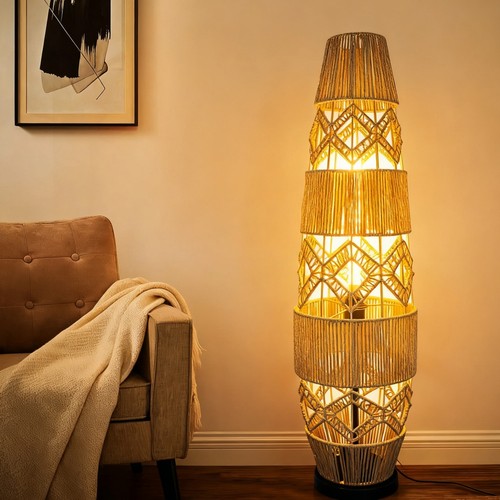 Classic rattan floor lamp - classic, sofa