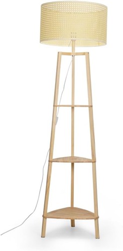 Wooden floor lamp - wooden, with