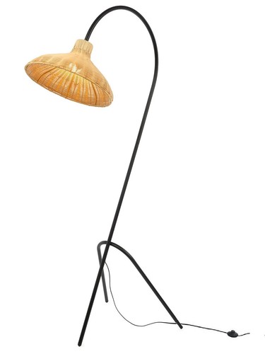 Arched floor lamp with rattan - floor,
