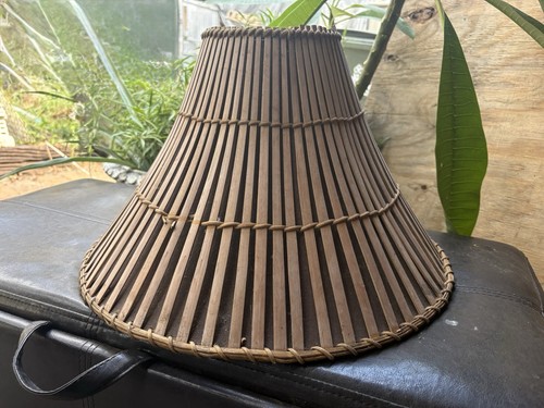 Vintage bamboo lampshade mcm - lampshade,